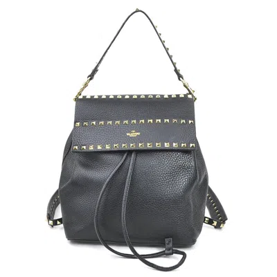 Pre-owned Valentino Garavani Leather Backpack () In Black