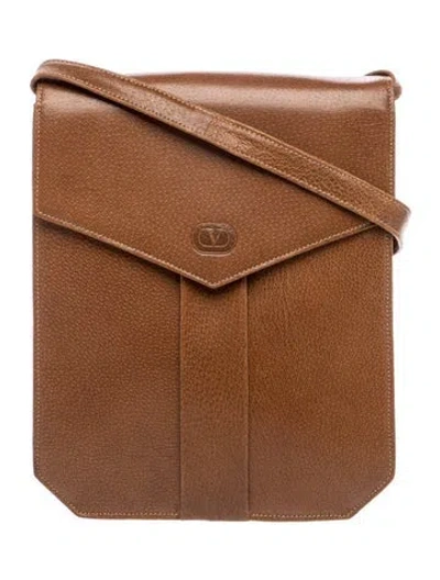 Pre-owned Valentino Garavani Leather Backpack Vintage In Brown