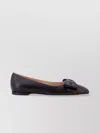 Valentino Garavani Leather Ballerinas With Iconic Bow Detail In Black