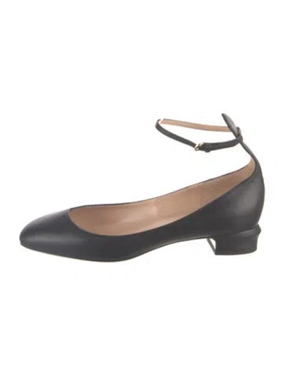 Pre-owned Valentino Garavani Leather Ballet Flats In Black