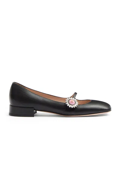 VALENTINO GARAVANI LEATHER MARY JANE FLATS