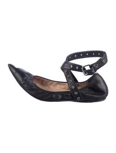 Pre-owned Valentino Garavani Leather Ballet Flats In Blue