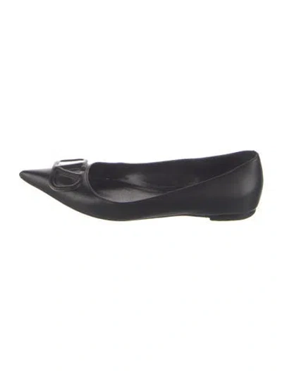 Pre-owned Valentino Garavani Leather Ballet Flats In Blue