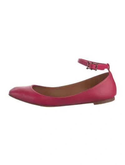 Pre-owned Valentino Garavani Leather Ballet Flats In Pink