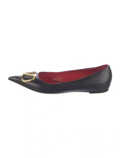 Pre-owned Valentino Garavani Leather Ballet Flats In Red