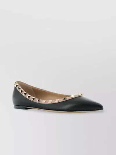 Valentino Garavani Leather Ballet Flats Rockstud Embellishment