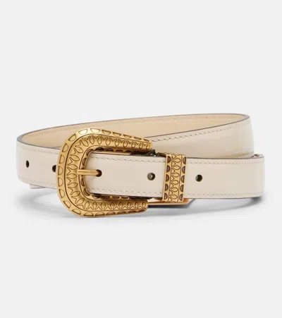 Valentino Garavani Leather Belt In White