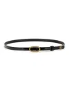 Valentino Adjustable Oval Buckle Leather Belt In Black