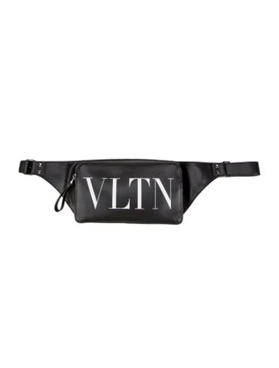 Pre-owned Valentino Garavani Leather Belt Bag In Black