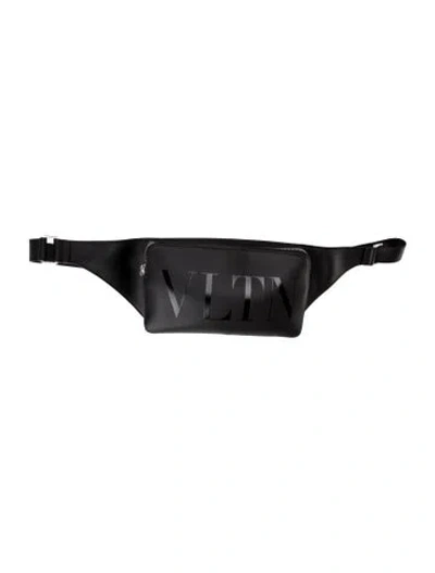 Pre-owned Valentino Garavani Leather Belt Bag In Black