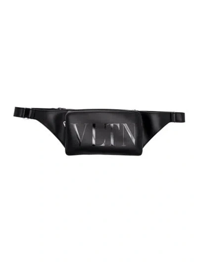 Pre-owned Valentino Garavani Leather Belt Bag In Black