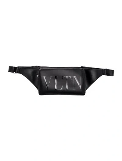 Pre-owned Valentino Garavani Leather Belt Bag In Black