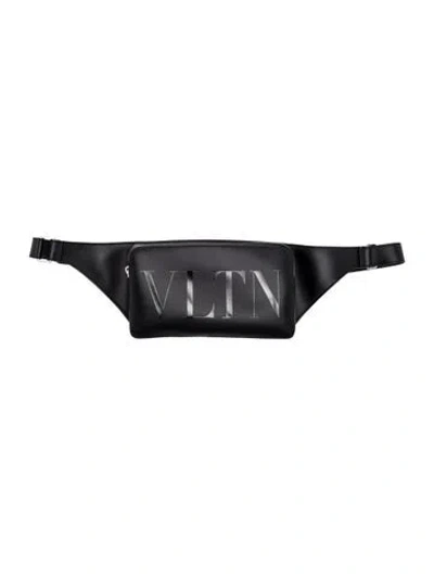 Pre-owned Valentino Garavani Leather Belt Bag In Black
