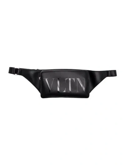 Pre-owned Valentino Garavani Leather Belt Bag In Black
