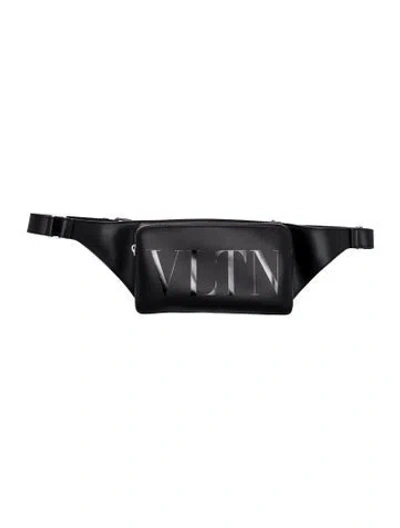 Pre-owned Valentino Garavani Leather Belt Bag In Black