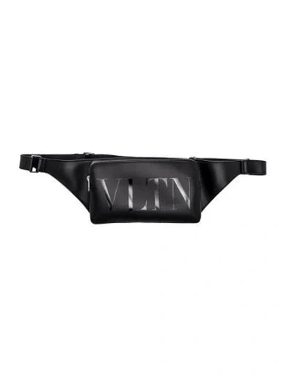Pre-owned Valentino Garavani Leather Belt Bag In Black