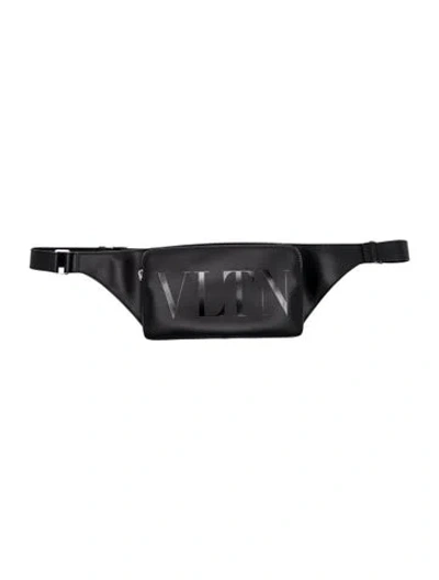 Pre-owned Valentino Garavani Leather Belt Bag In Black