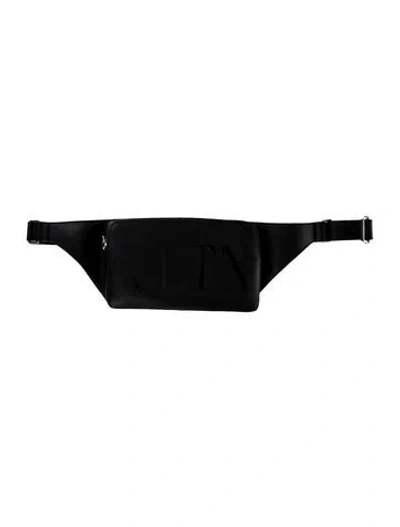 Pre-owned Valentino Garavani Leather Belt Bag In Black