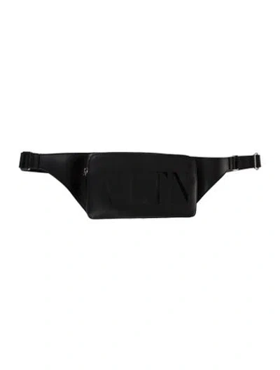 Pre-owned Valentino Garavani Leather Belt Bag In Black