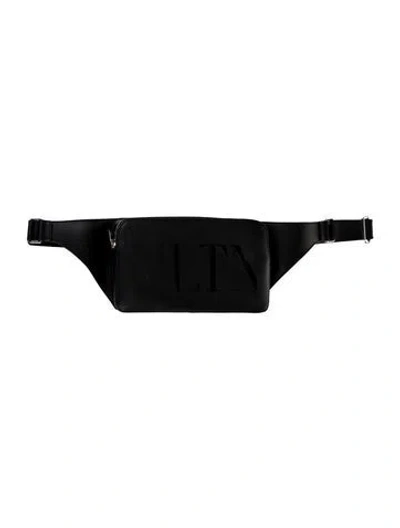 Pre-owned Valentino Garavani Leather Belt Bag In Black
