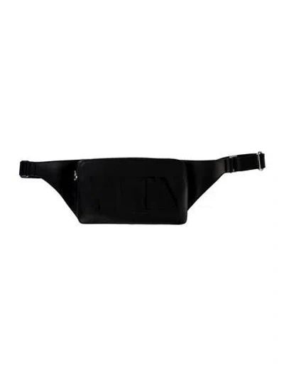 Pre-owned Valentino Garavani Leather Belt Bag In Black