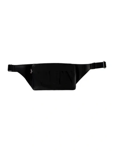 Pre-owned Valentino Garavani Leather Belt Bag In Black