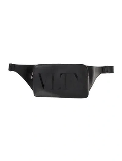 Pre-owned Valentino Garavani Leather Belt Bag In Black