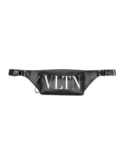Pre-owned Valentino Garavani Leather Belt Bag In Black
