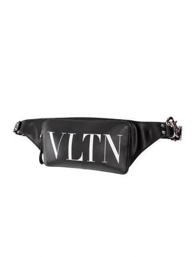 Pre-owned Valentino Garavani Leather Belt Bag In Black
