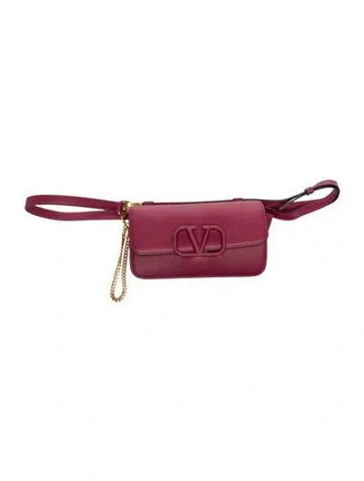 Pre-owned Valentino Garavani Leather Belt Bag In Purple