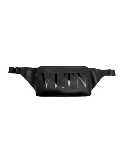 Pre-owned Valentino Garavani Leather Belt Bag W/ Tags In Black