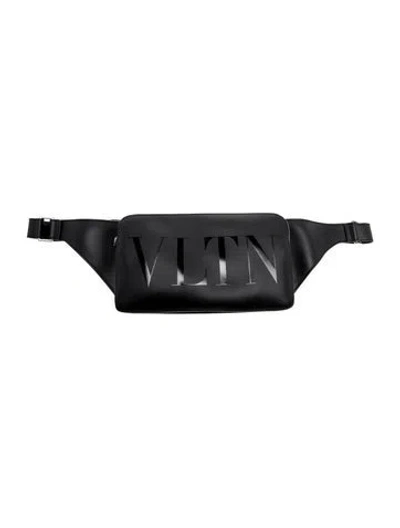 Pre-owned Valentino Garavani Leather Belt Bag W/ Tags In Black