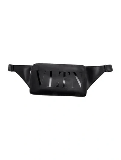 Pre-owned Valentino Garavani Leather Belt Bag W/ Tags In Black