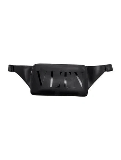 Pre-owned Valentino Garavani Leather Belt Bag W/ Tags In Black