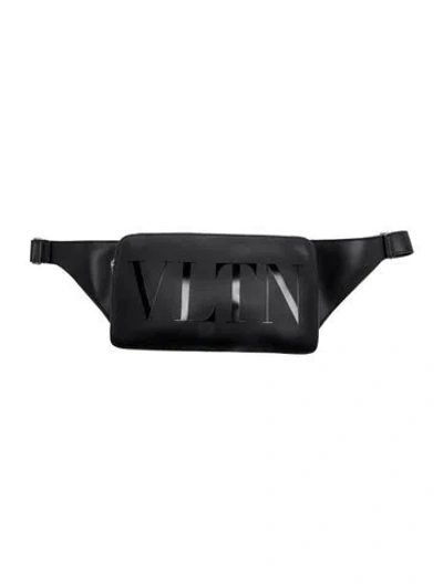 Pre-owned Valentino Garavani Leather Belt Bag W/ Tags In Black
