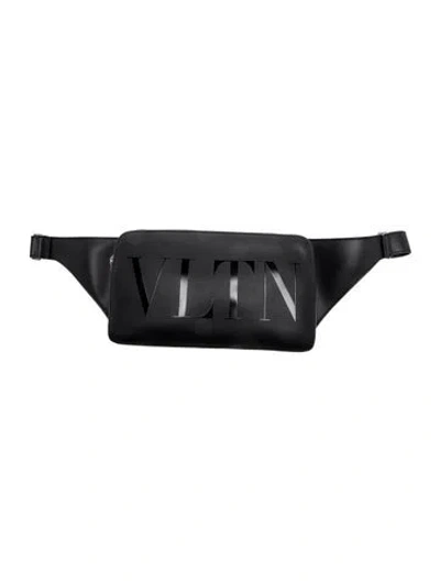 Pre-owned Valentino Garavani Leather Belt Bag W/ Tags In Black