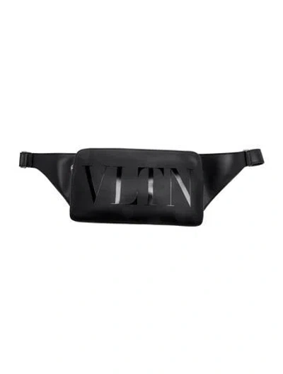 Pre-owned Valentino Garavani Leather Belt Bag W/ Tags In Black