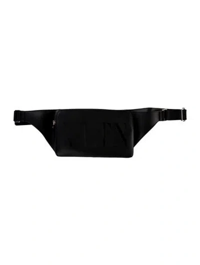 Pre-owned Valentino Garavani Leather Belt Bag W/ Tags In Black