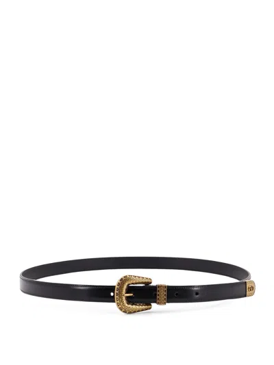 Valentino Garavani Black Vlogo Signature Brushed Calfskin Belt