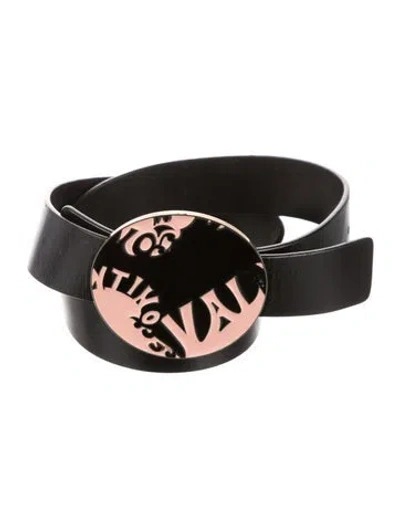Pre-owned Valentino Garavani Leather Belt In Black