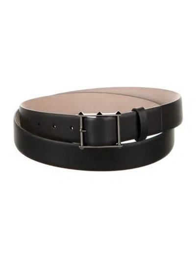 Pre-owned Valentino Garavani Leather Belt In Black