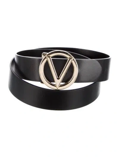 Pre-owned Valentino Garavani Leather Belt In Black