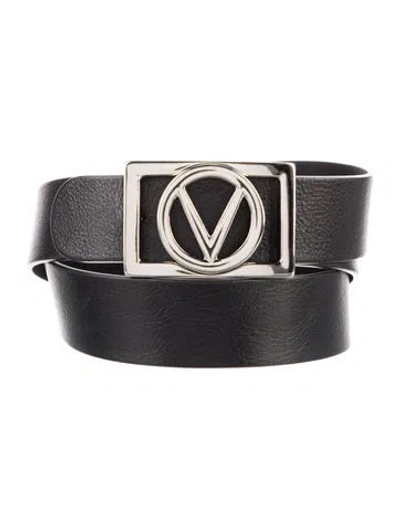 Pre-owned Valentino Garavani Leather Belt In Black