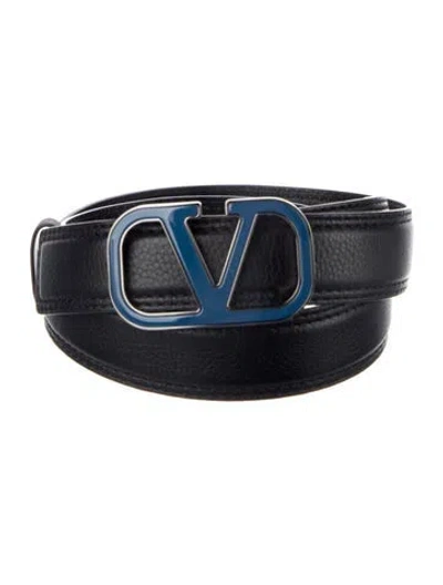 Pre-owned Valentino Garavani Leather Belt In Black
