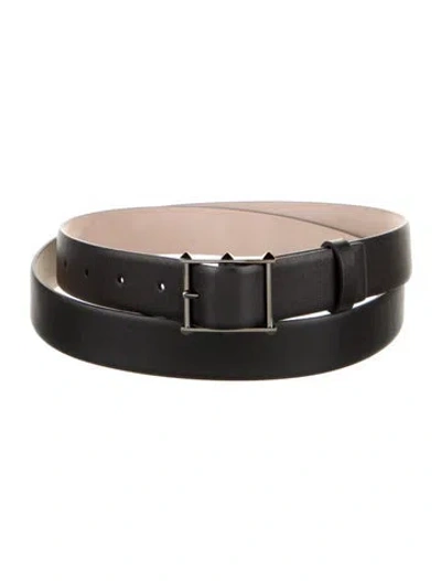 Pre-owned Valentino Garavani Leather Belt In Black