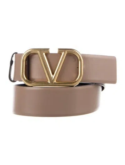 Pre-owned Valentino Garavani Leather Belt In Black
