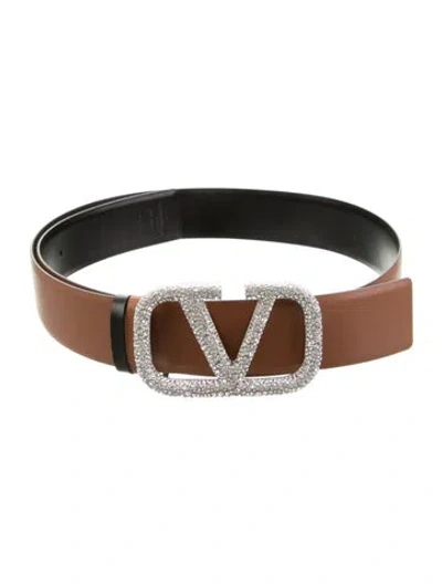 Pre-owned Valentino Garavani Leather Belt In Black