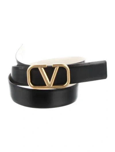 Pre-owned Valentino Garavani Leather Belt In Black