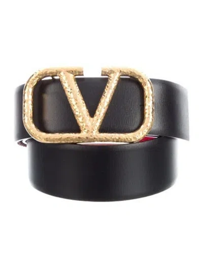 Pre-owned Valentino Garavani Leather Belt In Black