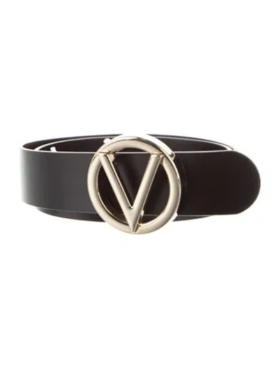 Pre-owned Valentino Garavani Leather Belt In Black